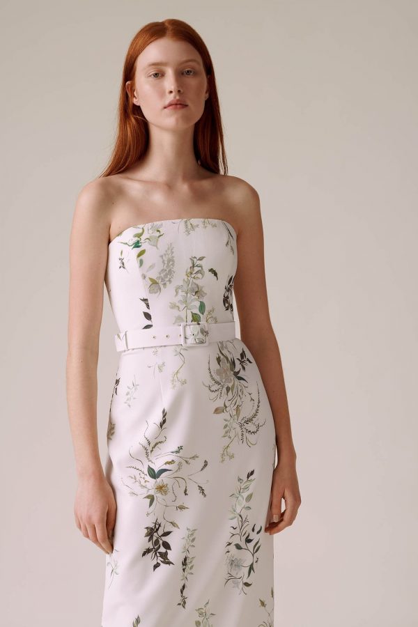 Bougainvillea Oasis Column gown | Hermione de Paula Bridal Boutique