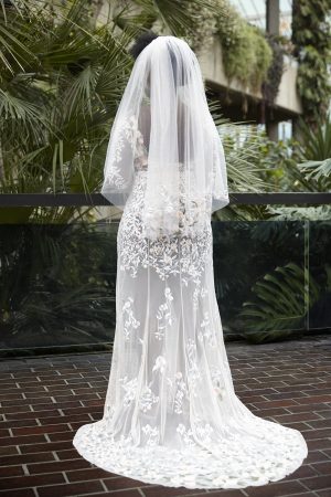 Miniature Rose Gown In Botticelli Open Back Detail | Hermione de Paula Bridal Boutique