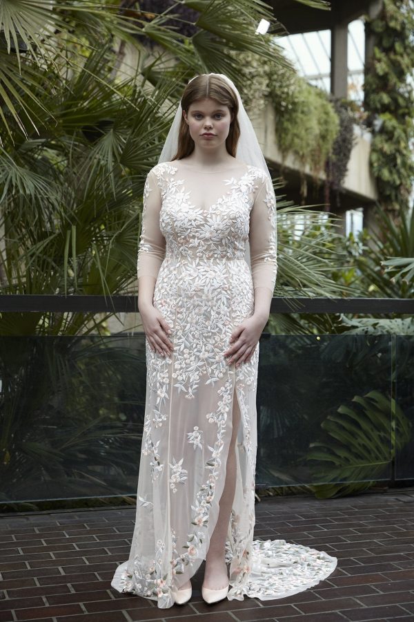 Miniature Rose Gown In Botticelli Open Back Detail | Hermione de Paula Bridal Boutique