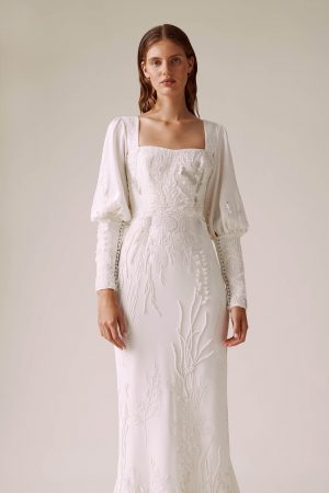 Silk Seascape Garden Gown | Hermione de Paula Bridal Boutique