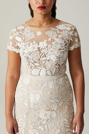 Wild Rose Garden Gown With Open Back Detail | Hermione de Paula Bridal Boutique